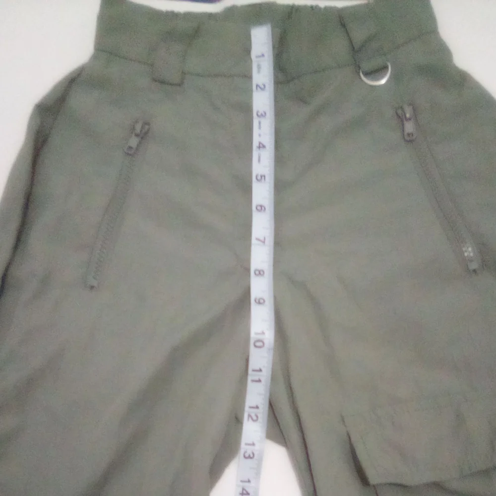 Fashion Nova 100% Nylon Olive Utility Cargo Pants with Zip Pockets Size XS